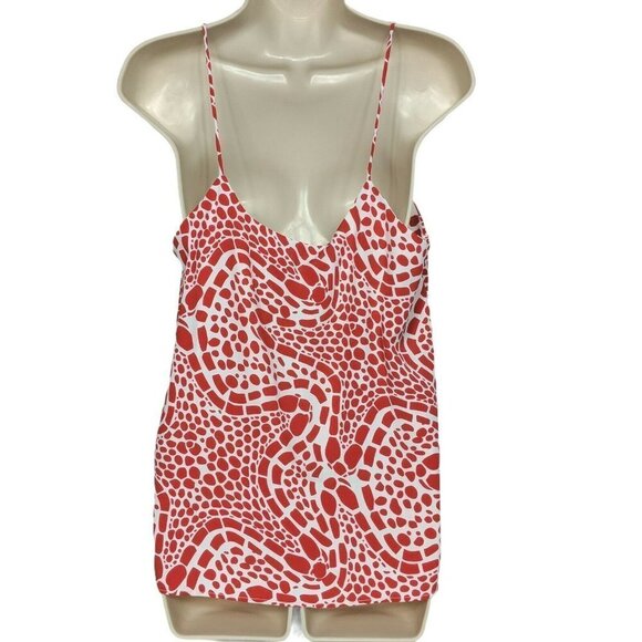Southern Frock Tank Top Red White Geometric Small - Picture 3 of 5